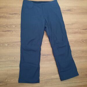 ORVIS Fleece Lined Zip Pocket Stretchy Nylon Hiking Pants Size 36x30 Navy Blue
